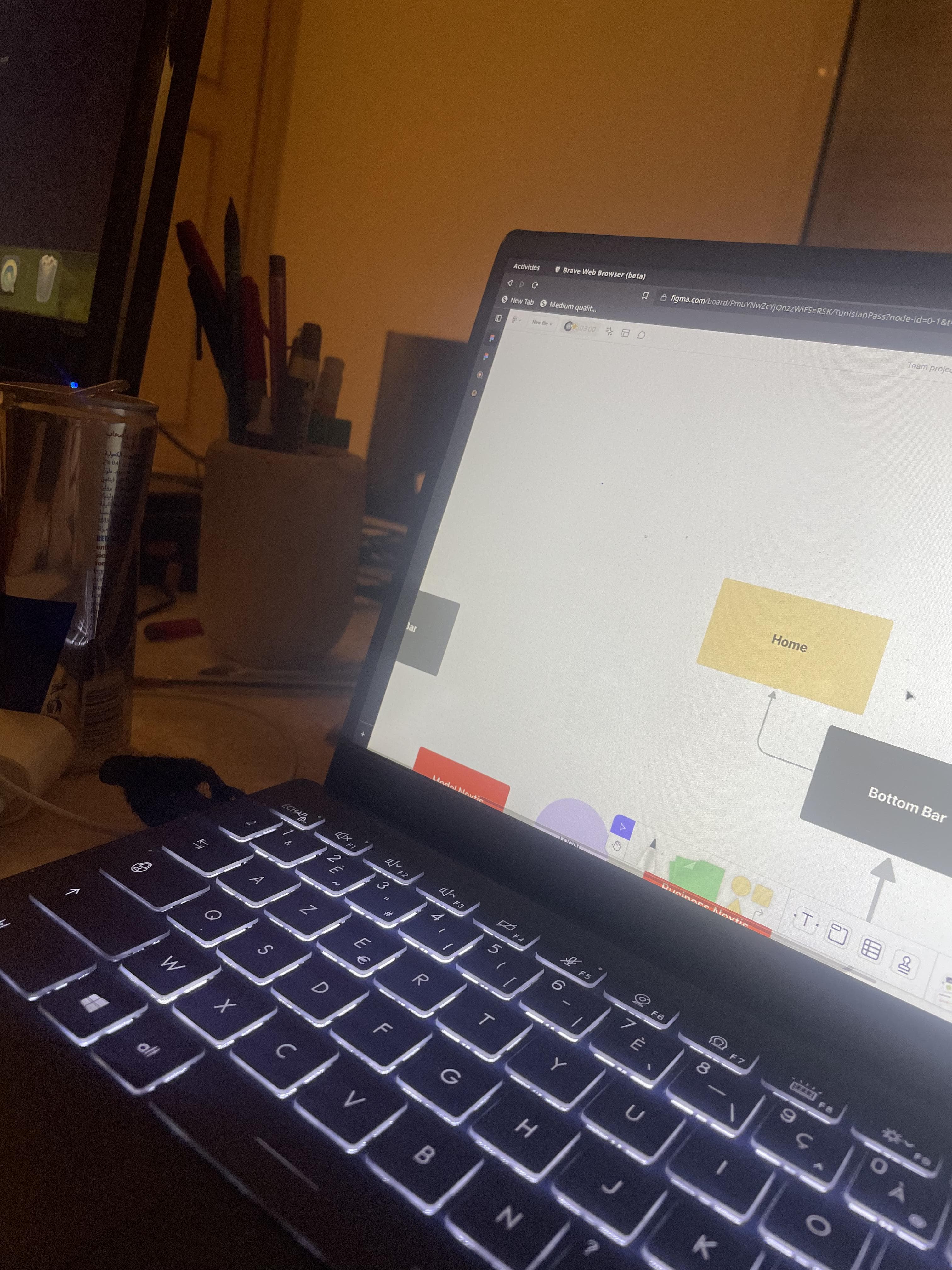 A laptop screen showing a visual diagram.