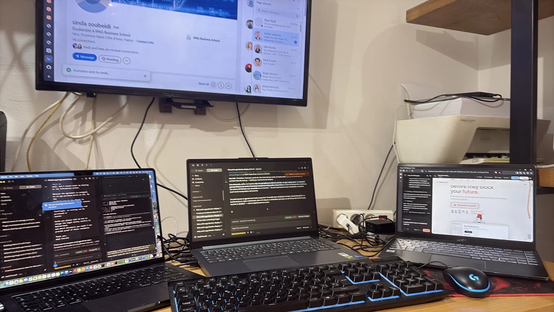 A desk full of projects.