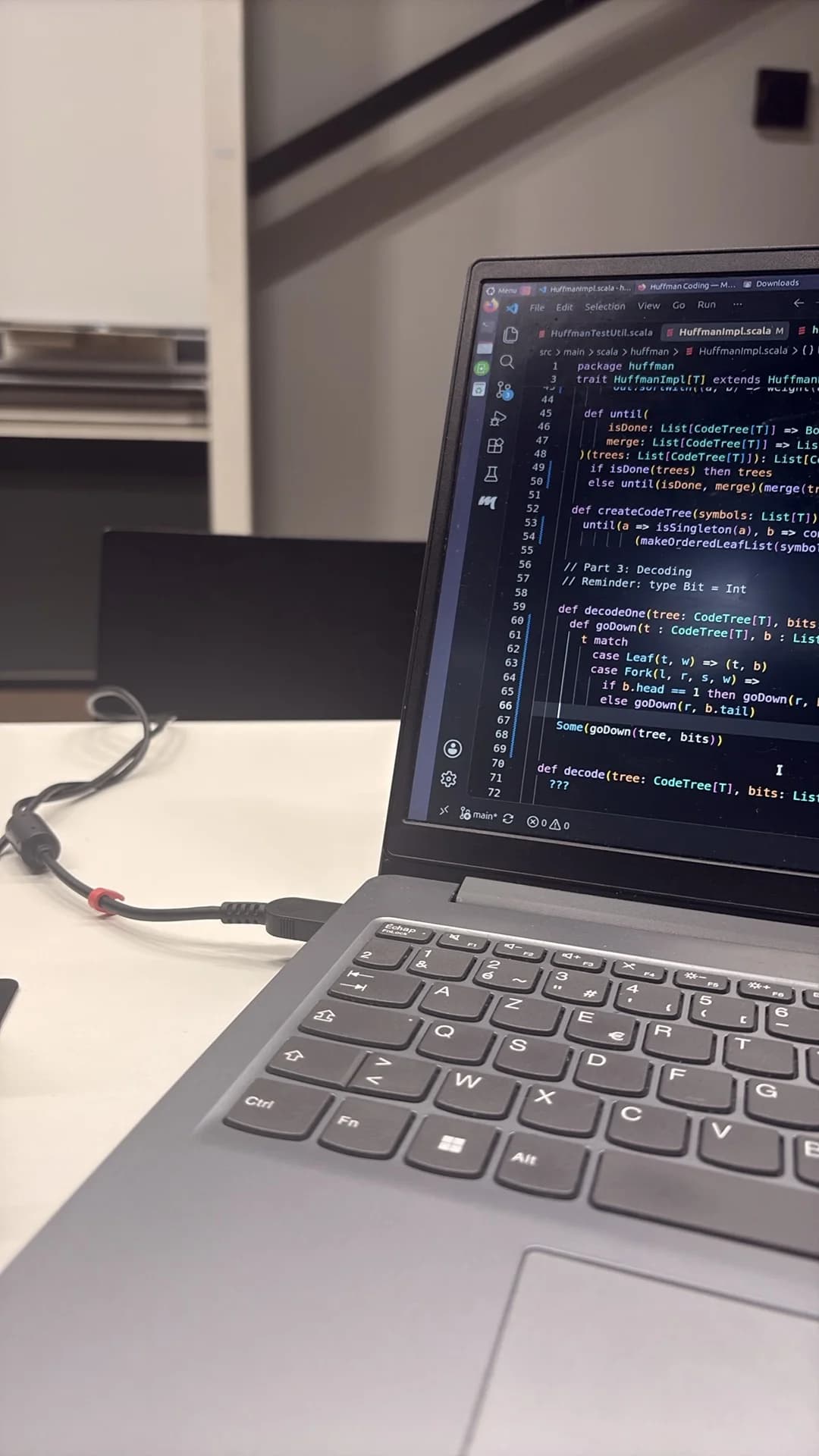 Working through a Huffman coding exercise in Scala.