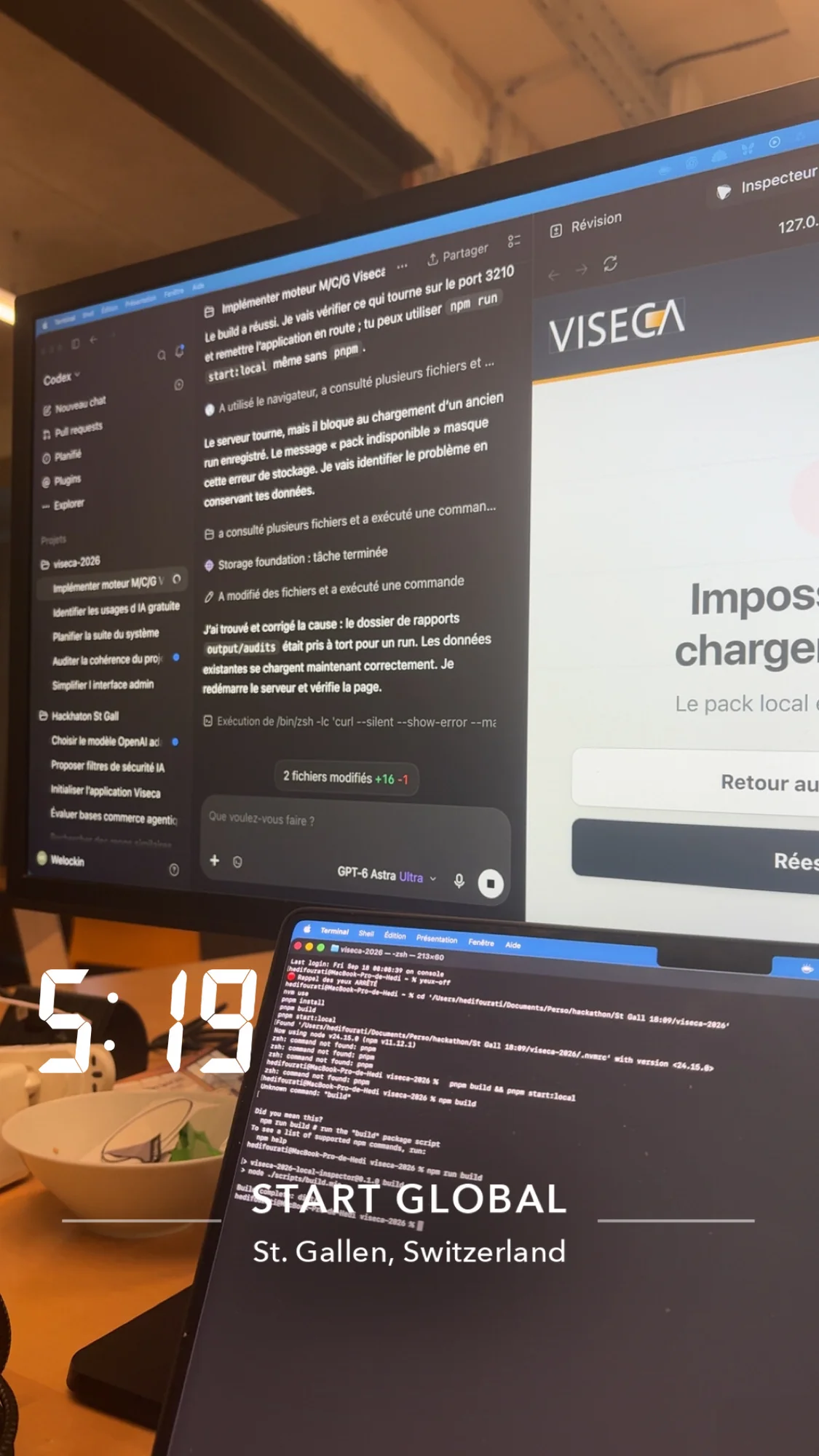 Another moment from the St. Gallen hackathon.