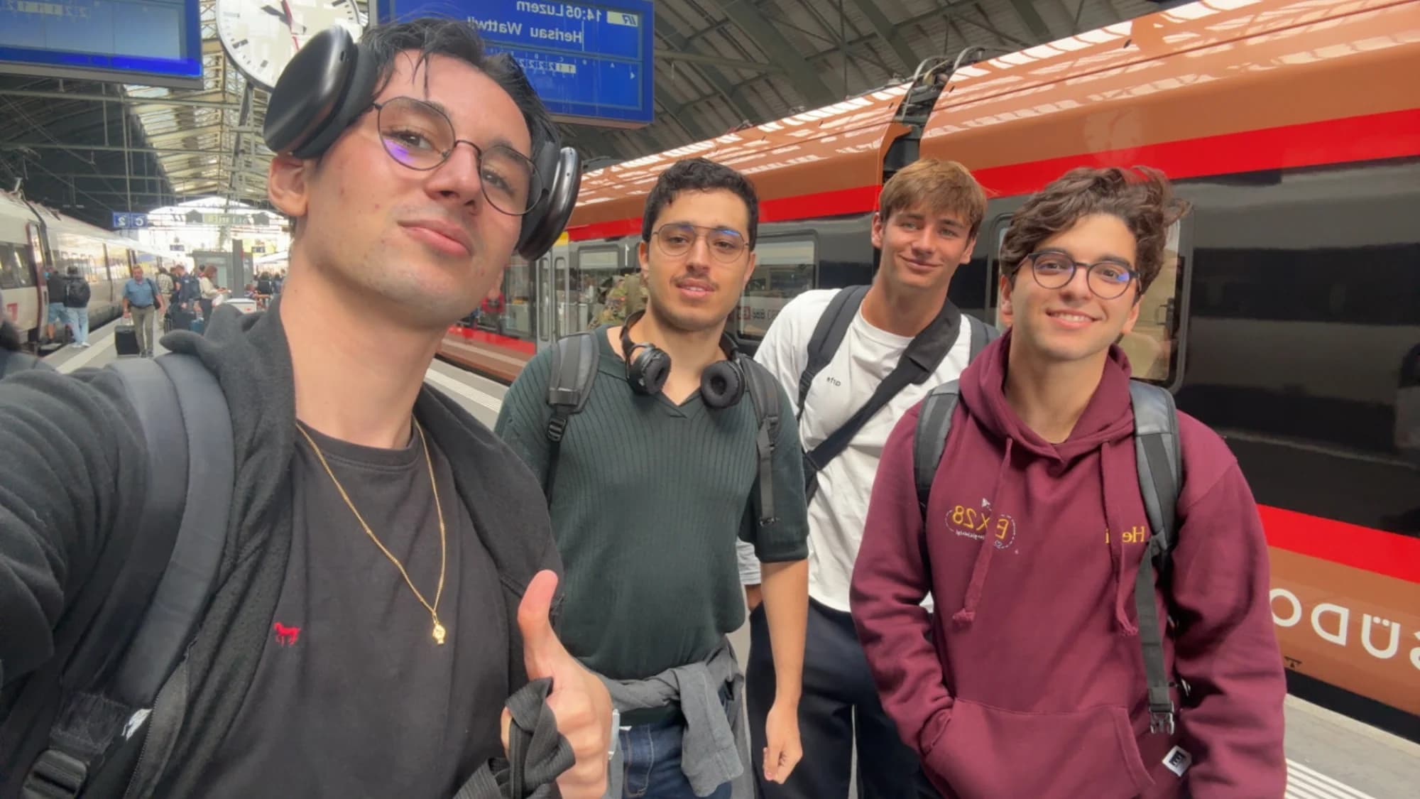 On the platform, ready to go.